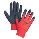Black & Red Crinkle Grip Coated Gloves, Rubber Latex Coating, 13 Gauge, Polyester Shell - 12 pairs per pack(Multiple Sizes)