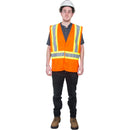 Traffic Safety Vest, High Visibility Orange, Polyester - Pack of 12 (Multiple Sizes)
