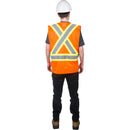 Traffic Safety Vest, High Visibility Orange, Polyester - Pack of 12 (Multiple Sizes)