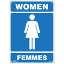 "Women - Femmes" Sign, 14" x 10", Aluminum, Bilingual with Pictogram (Aluminum or Plastic)