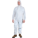Hooded Coveralls, White, Microporous - Case of 50 (Multiple Sizes)