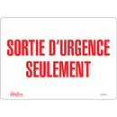 "Sortie D'Urgence" Sign, 7" x 10", French (Multiple Options)