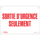 "Sortie D'Urgence" Sign, 7" x 10", French (Multiple Options)