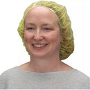Bouffant Caps, Polypropylene, Yellow, Case of 1,000 (Multiple Sizes)