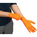 Heavyweight Tactile Grip Examination Gloves, Nitrile, 8-mil, Powder-Free, Orange (100/box)
