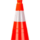 Cône de signalisation orange de 28 po avec base en caoutchouc et collier réfléchissant de 4 po