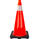 Cône de signalisation orange de 28 po avec base en caoutchouc et collier réfléchissant de 4 po