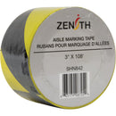Aisle Marking Tape, 3" x 108', PVC, Black and Yellow (SHN842)