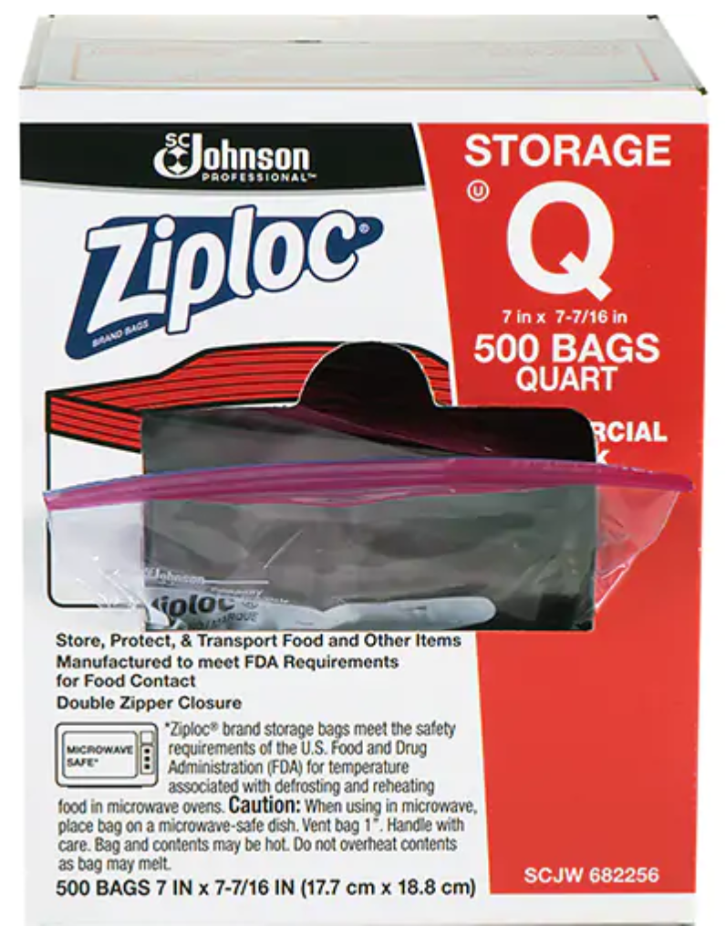 Ziploc® Double Zip Food Storage Bags (500/box)