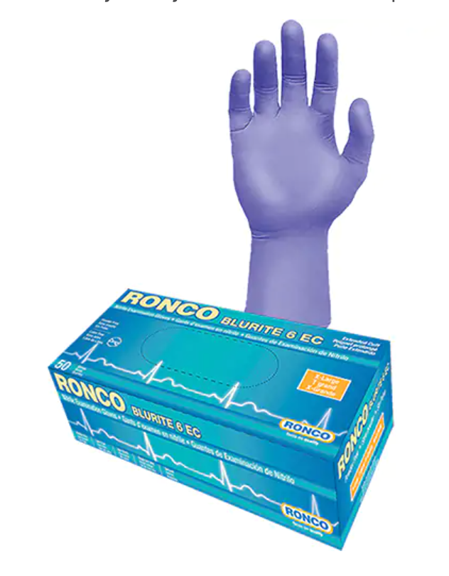 BLURITE™ Purple Extended Cuff Nitrile Gloves Powder-Free 6-MIl - Small (100/cs)