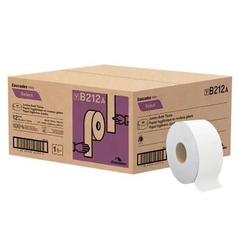 Pro Select® Toilet Paper, Jumbo Roll, 1 Ply, 2000' Length, White (B212)