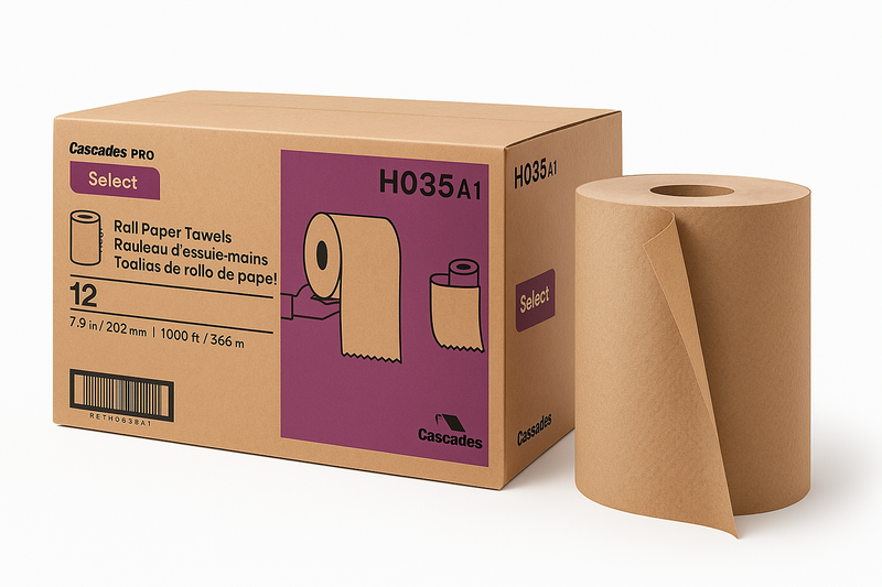 H035 Rouleaux d'essuie-mains Pro Select™ - Kraft 1 épaisseur 350' (12/cs)