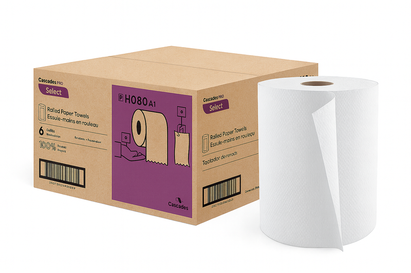 Pro-Select™ H080 Hand Towels — White, 1-Ply, 6 × 800 ft (H080)