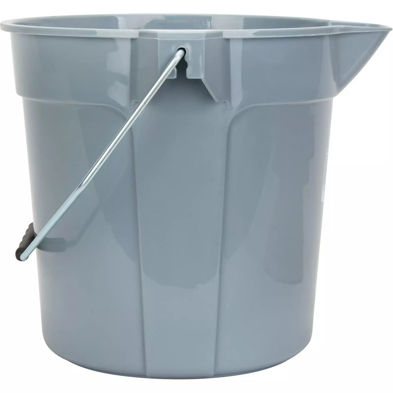 Round Bucket with Pouring Spout, 2.64 US Gal. (10.57 qt.) Capacity, Grey