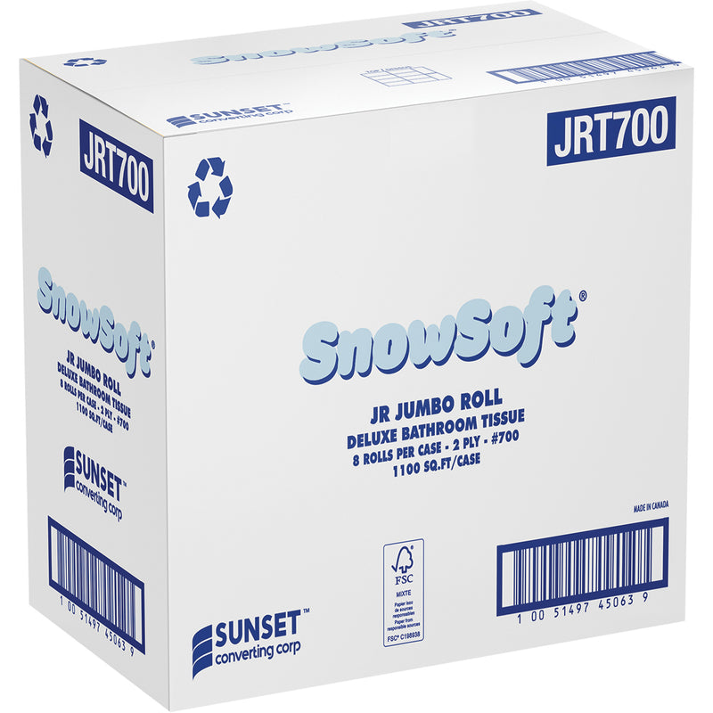 Snowsoft™ Deluxe Jumbo Bathroom Tissue — 2-Ply, 8 Rolls x 1100 ft2 (JRT700)