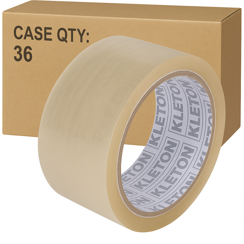 Box Sealing Tape — Hot Melt Adhesive, 1.6 mil, 48 mm - 36 per case (Multiple Options)