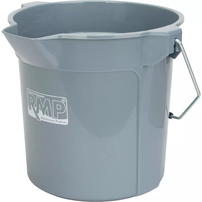 Round Bucket with Pouring Spout, 2.64 US Gal. (10.57 qt.) Capacity, Grey