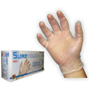 245 Series Vinyl Gloves, Clear, Medium, 100 per box, 10 per case (900PFM)