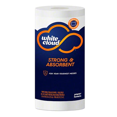 White Cloud Strong & Absorbent Kitchen Towels 5.9 X 11, 90 sheets, 24 rolls per case (25820)