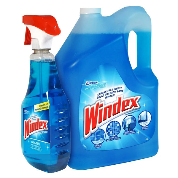 Windex Original Glass Cleaner, 5 L + 950 mL