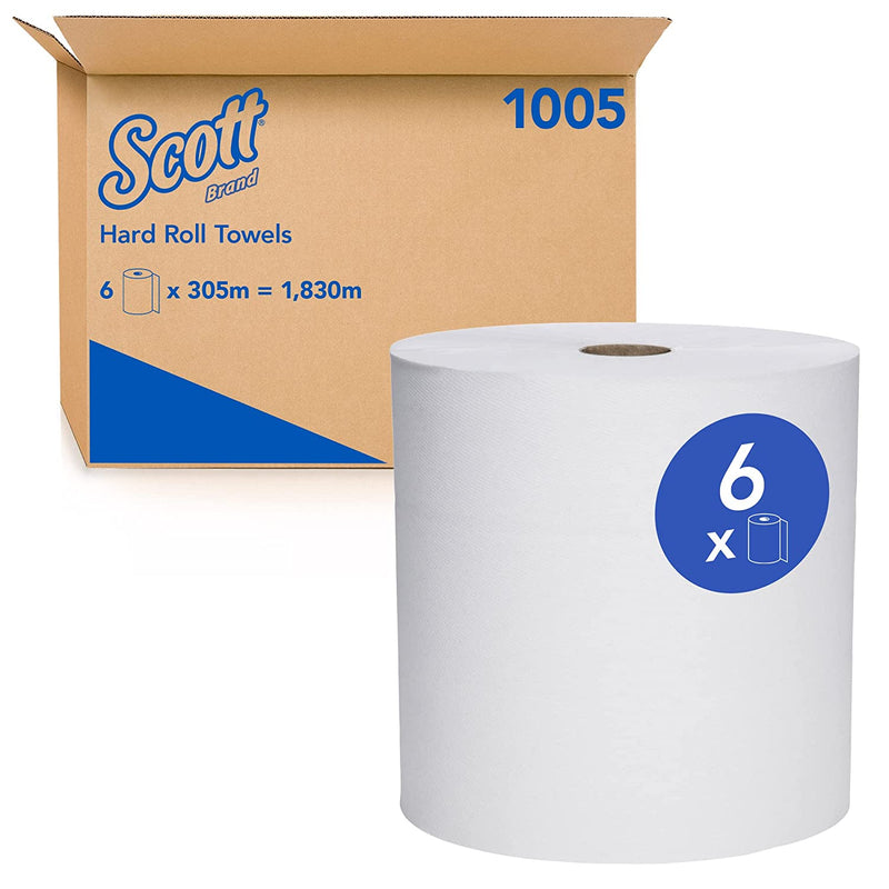 01005 Essuie-mains en rouleau dur haute capacité Scott® Essential™ - Blanc 1000' (6/cs)