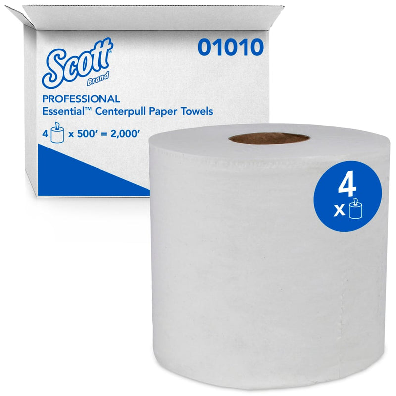 01010 Essuie-tout Scott® Professional Essential à tirage central - Blanc 625' (4/cs)