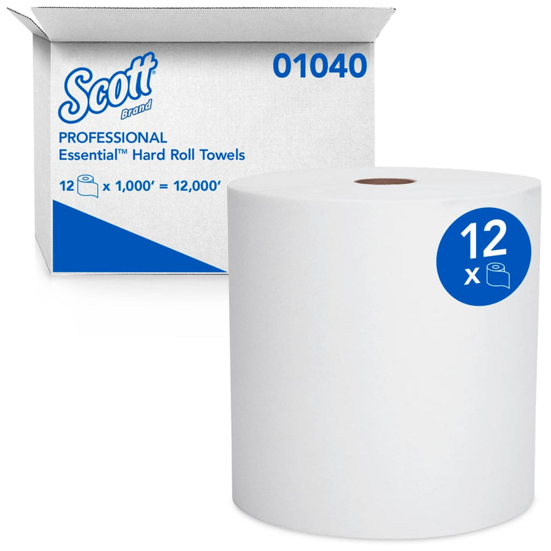 01040 Scott® Essential™ Hard Roll Towels - White 800' (12/cs)