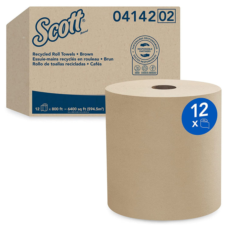04142 Scott® Essential Universal Hard Roll Towel - Kraft 8" x 800' (12/cs)