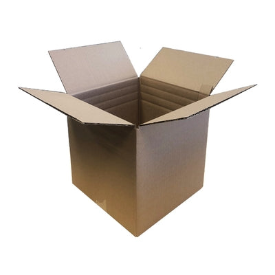 Cardboard Box 12" x 12" x 12" 32C Adjustable Height w/ Scores at 10", 8" & 6" (25-pack)