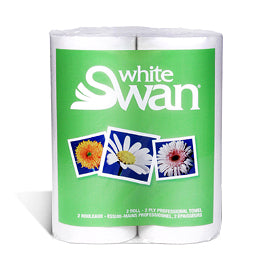 White Swan - Rouleaux d'essuie-tout professionnels des années 70 (PACK DE 2)