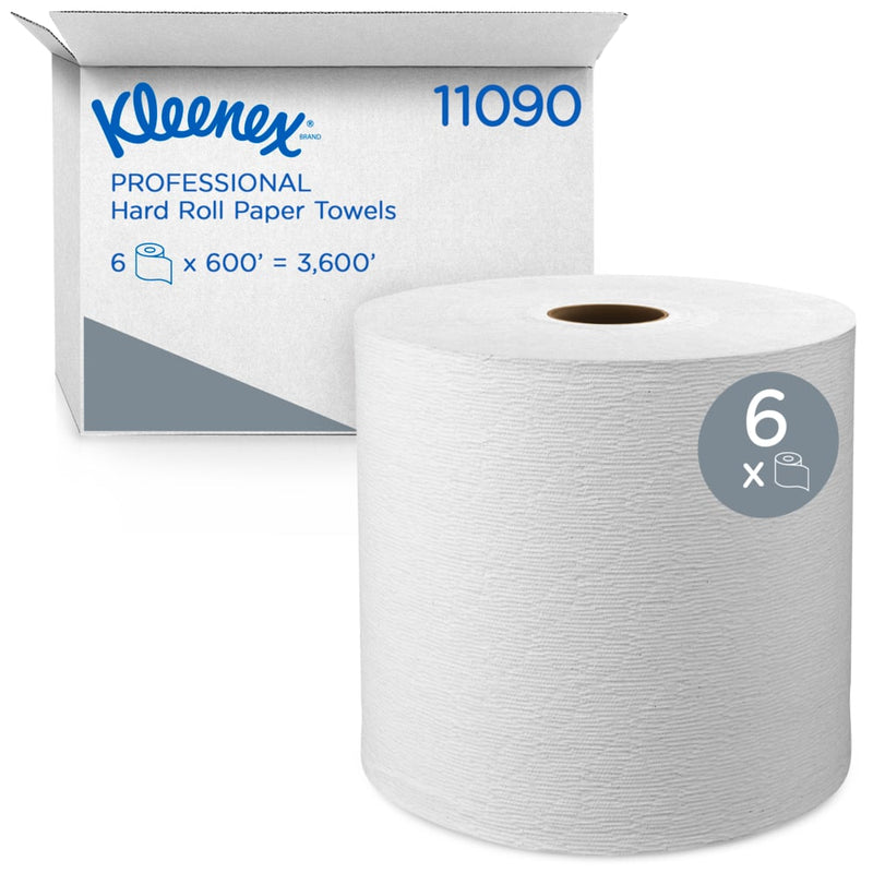 11090 Kleenex® Professional™ Hard Roll Paper Towels - White 1-Ply 600' (6/cs)