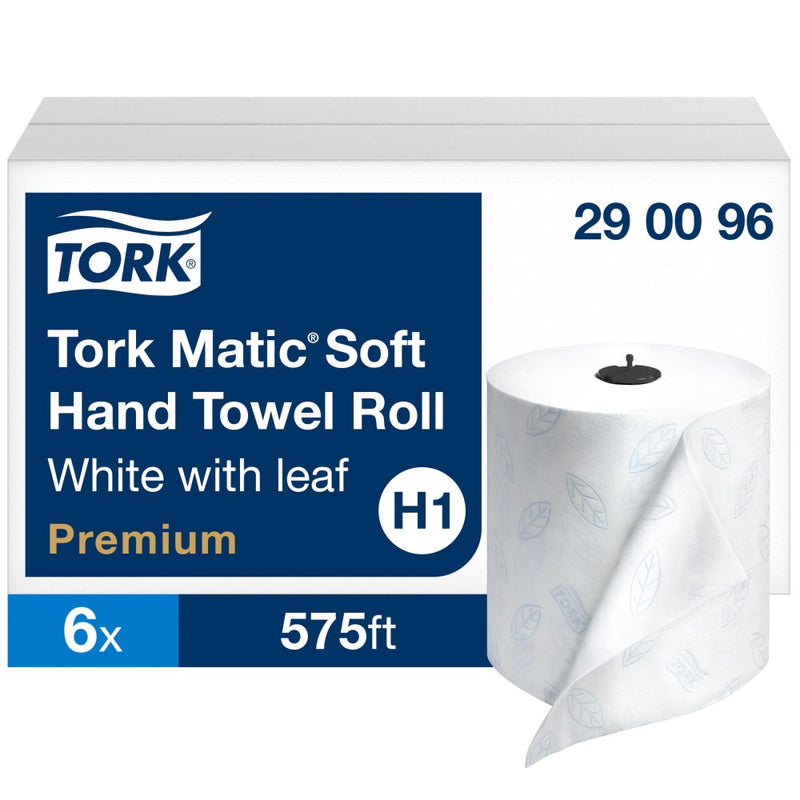 29 00 96 Matic® H1 Premium Soft Hand Towel Roll - White with Leaf 2-Ply 575' (6/cs)