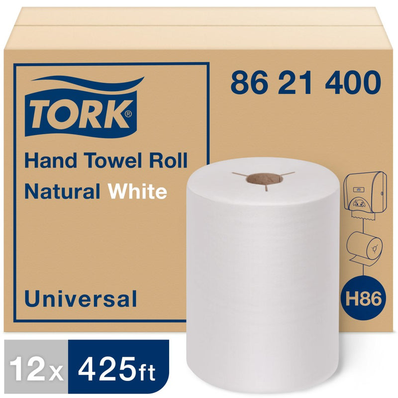 86 21 400 H86 Green Seal® Universal Hand Towel Roll White - Notched 425' (12/cs)