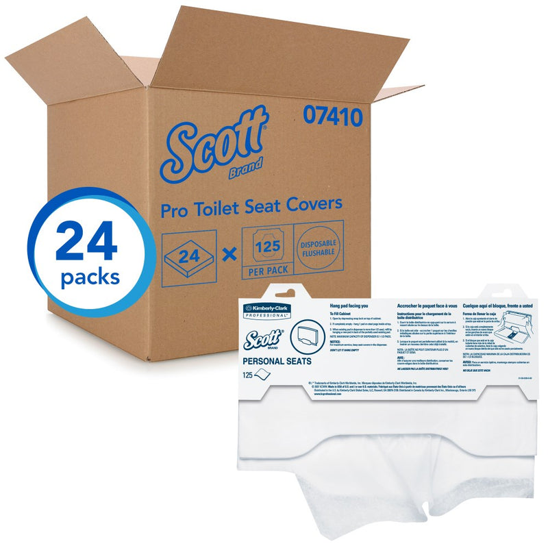 Scott® 07410 Professional Disposable Personal 1/2 Folded Seat Cover (3000/cs)