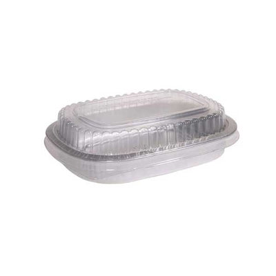 301SWDB Aluminum Container with Clear Dome PET Lid - Small 6.2" x 8.2" x 2.36" (100/cs)