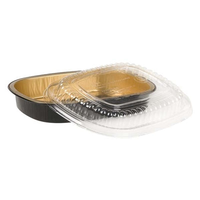 301GWDB Aluminum Container with Clear Dome PET Lid - Small 8.2" x 6.2" x 2.36" (100/cs)