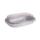 302SWDA Aluminum Container with Clear Dome PET Lid - Medium 9.75" x 7.34" x 2.66" (50/cs)