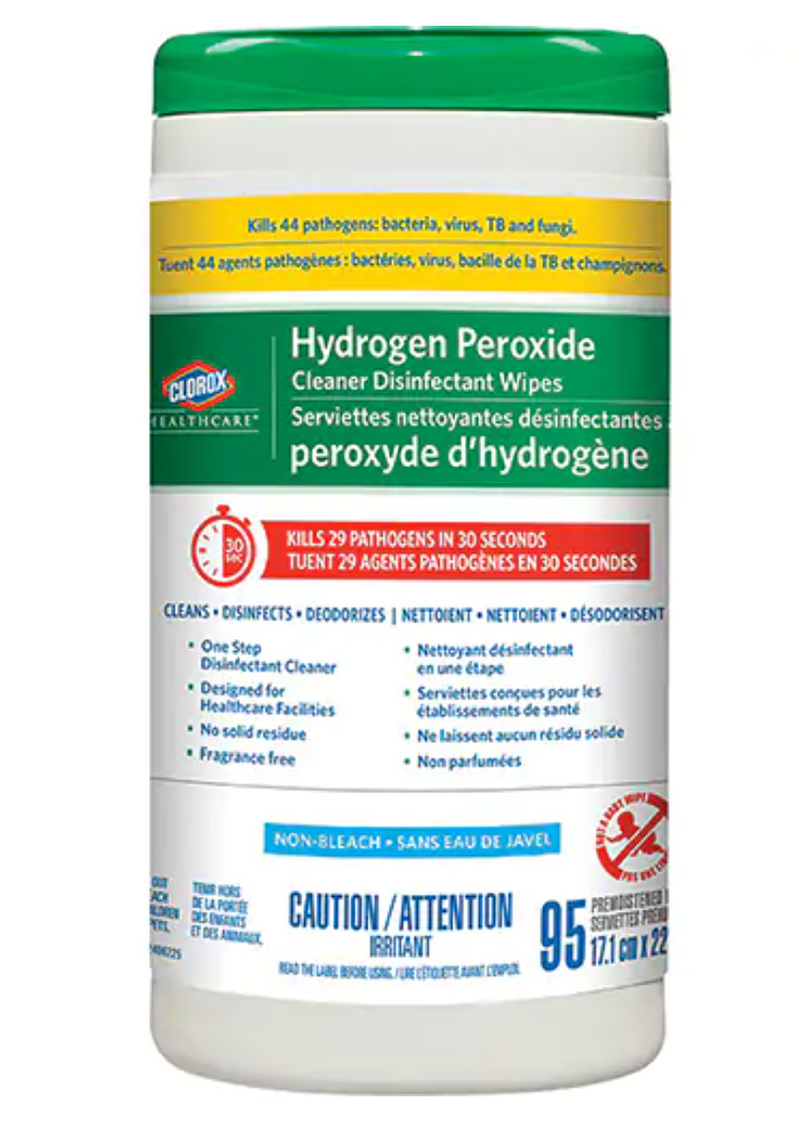Lingettes nettoyantes/désinfectantes au peroxyde d'hydrogène Clorox Healthcare® (95ct)