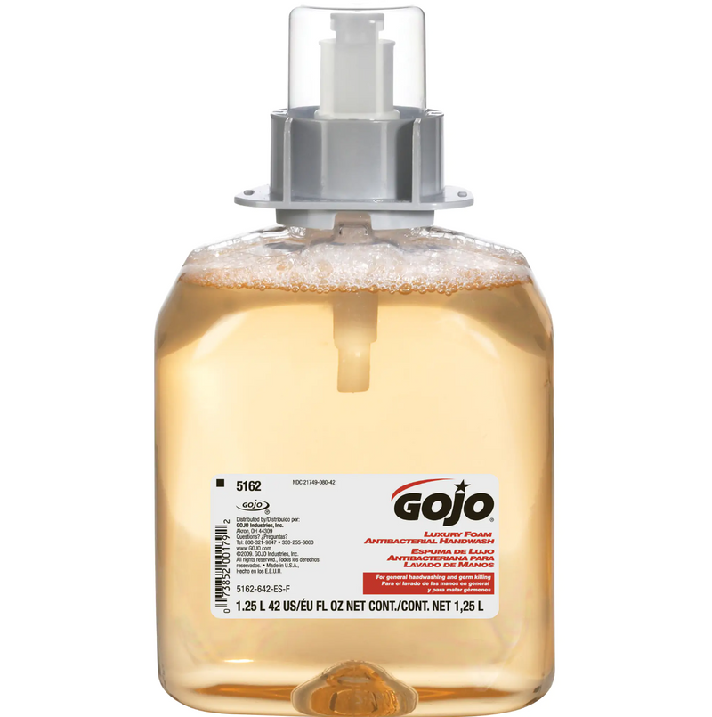 GOJO ® 5162-04 Liquide de lavage des mains en mousse de luxe antibactérien au chloroxylénol 1 250 ml (4/cs)