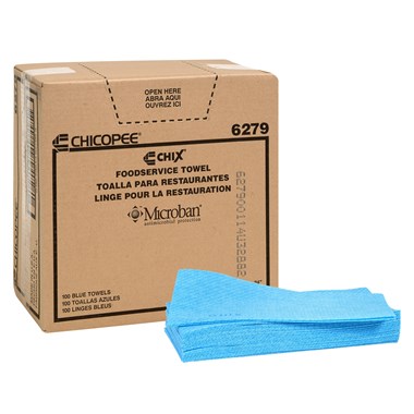 Chix® 6279 Microban Foodservice Towel 12" x 24" Blue (100ct)