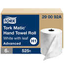 29 00 92A Rouleaux d'essuie-mains H1 Matic® Advanced - Blanc avec feuille 2 plis 525' (6/cs)