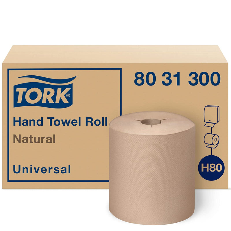 80 31 300 H80 Green Seal® Universal Hand Towel Roll Notched - Kraft 8" x 800' (6/cs)