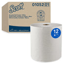 01052 Scott® Essential™ 100% Recycled Fiber Hard Roll Towels - White 1-Ply 800' (12/cs)
