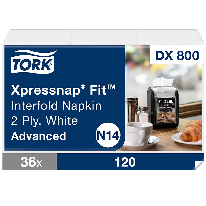 Advanced N14 Xpressnap Fit® DX800 Interfold Dispenser Napkin 2-Ply White (4320/cs)