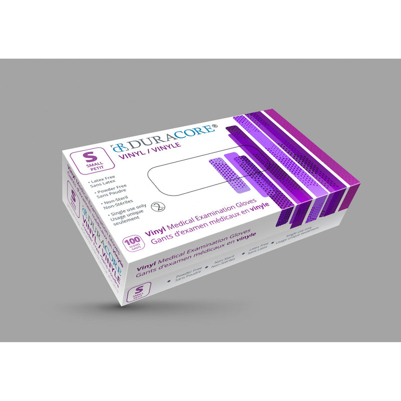 Gants d'examen médical en vinyle transparents, non poudrés - Petits (100/boîte)