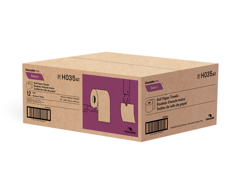 H035 Pro Select™ Hand Towel Rolls - Kraft 1-Ply 350' (12/cs)