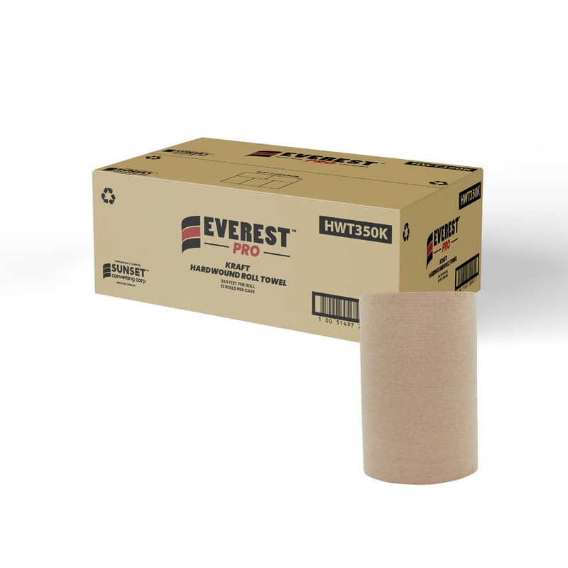 Essuie-mains en papier HWT350K Everest Pro® - Kraft 1 pli 350' (12/cs)