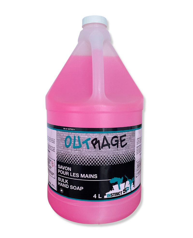 hand soap - pink - savon pour les mains - outrage - instinct - prolific products - facility solutions - facility maintenance - cleaning - chemicals - janitorial supplies