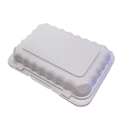 Hinged-Lid PP & Mineral Container - White 9.25" x 6.5" x 2.25" (150/cs)
