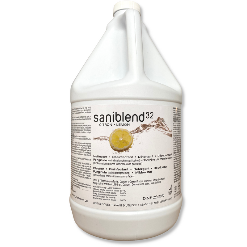 Nettoyant désinfectant neutre concentré Saniblend 32 - Citron (4L)